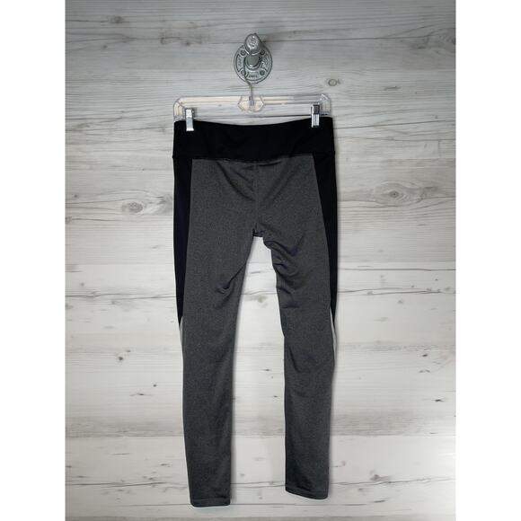 Reebok Leggings Womens Medium Black Gray Colorblock Athletic Workout Leggings - Picture 5 of 9